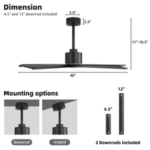 Zephyr Breeze | 48" Wood 5 Blades Ceiling Fan