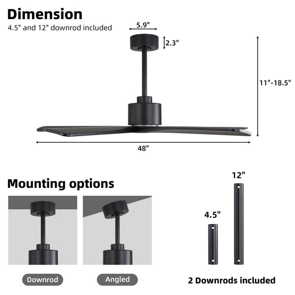 Zephyr Breeze | 48" Wood 5 Blades Ceiling Fan