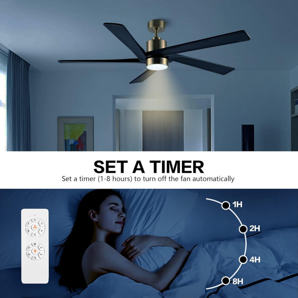 Zephyr Breeze | 54" Wood Blades Ceiling Fan with Light