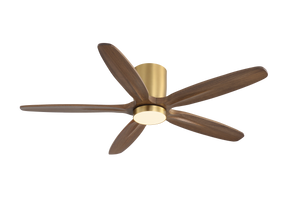Auralis | 54" Flush Mount Wood 5 Blades Ceiling Fan with Light
