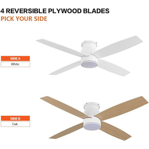 Reveria | 44" Flush Mount Ceiling Fan With Light