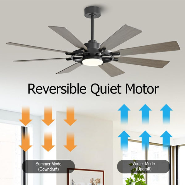 AeroMax | 60" Wood Blades Ceiling Fan with Light