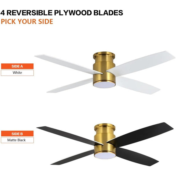Reveria | 44" Flush Mount Ceiling Fan With Light