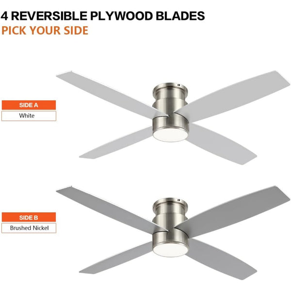 Reveria | 44" Flush Mount Ceiling Fan With Light
