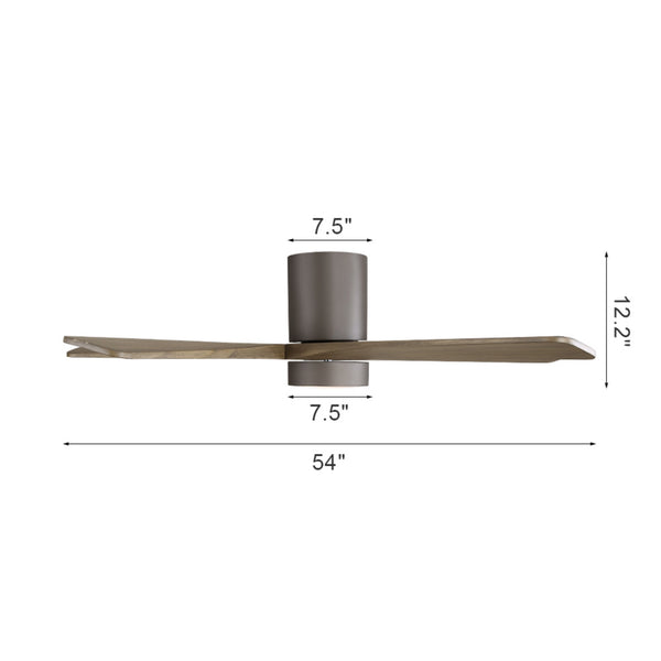 HaloAir | 54" Flush Mount Wood Blades Ceiling Fan With Light
