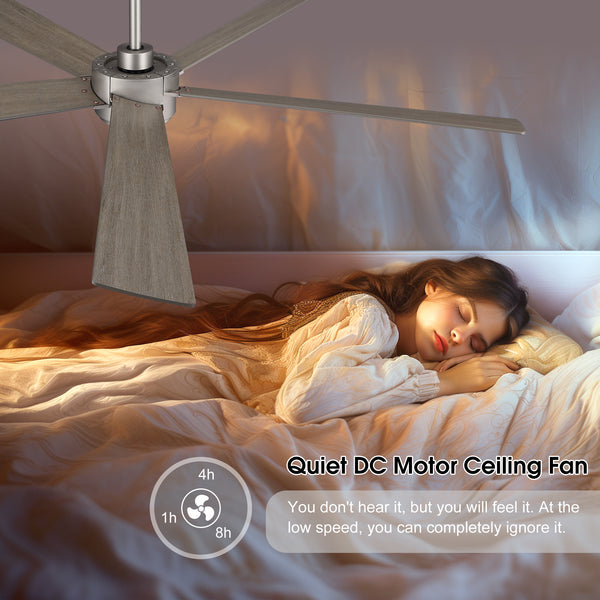 LumiWood | 64" Wood Blades Ceiling Fan with Light