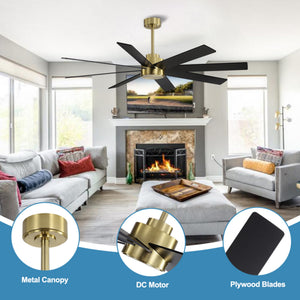 AeroFlow | 60" Wood Blades Ceiling Fan