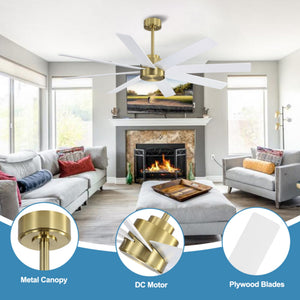 AeroFlow | 72" Wood Blades Ceiling Fan