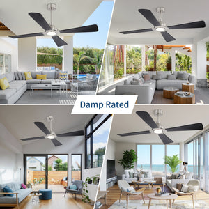 ZenAir | 54" Wood Blades Ceiling Fan with Light