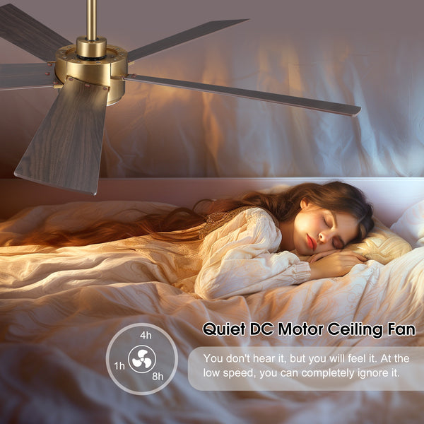 LumiWood | 54" Wood Blades Ceiling Fan with Light