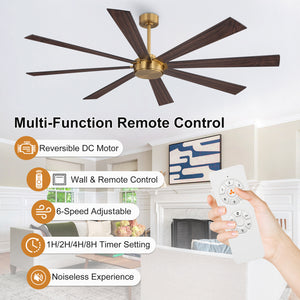 Wallisgo | 60" Wood Blades Ceiling Fan