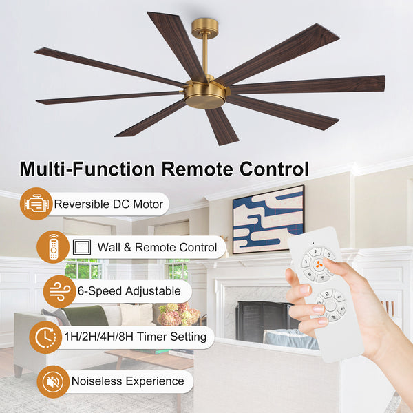 Wallisgo | 60" Wood Blades Ceiling Fan