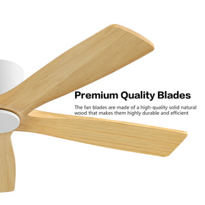 Serenity Air | 54" Flush Mount Wood 5 Blades Ceiling Fan