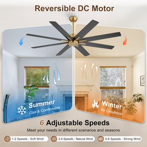 Climora | 64’’ Wood Blades Ceiling Fan