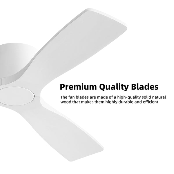Calmo | 48’’ Flush Mount Wood Blades Ceiling Fan