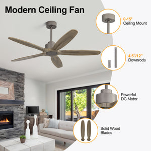 AirVora| 54" Wood Blades Ceiling Fan