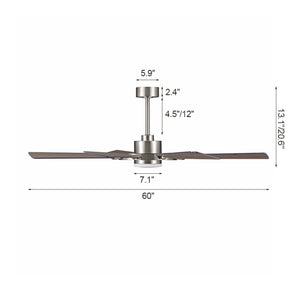 AeroMax | 60" Wood Blades Ceiling Fan with Light