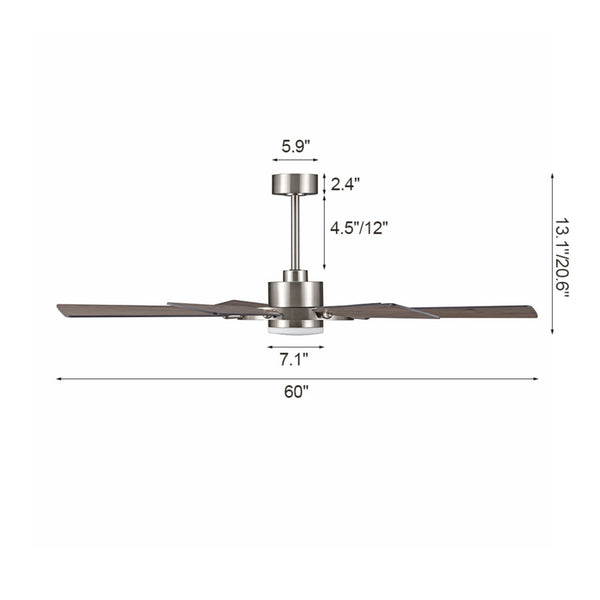 AeroMax | 60" Wood Blades Ceiling Fan with Light