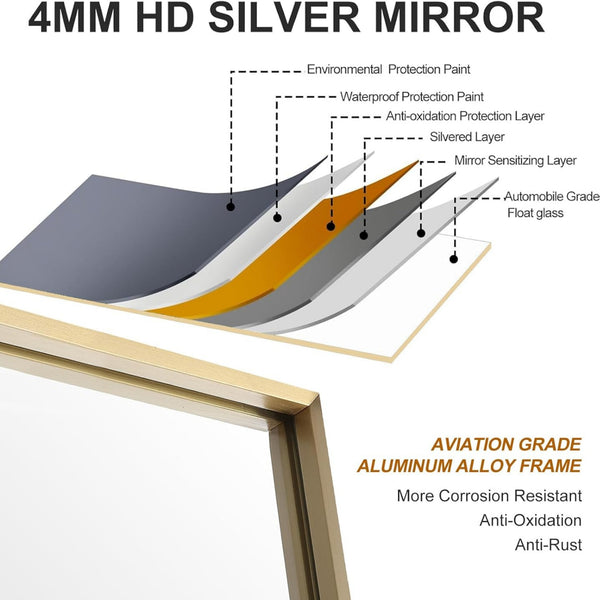 LumiRefine | 26 x 36" Vanity Mirror with Aluminum Frame
