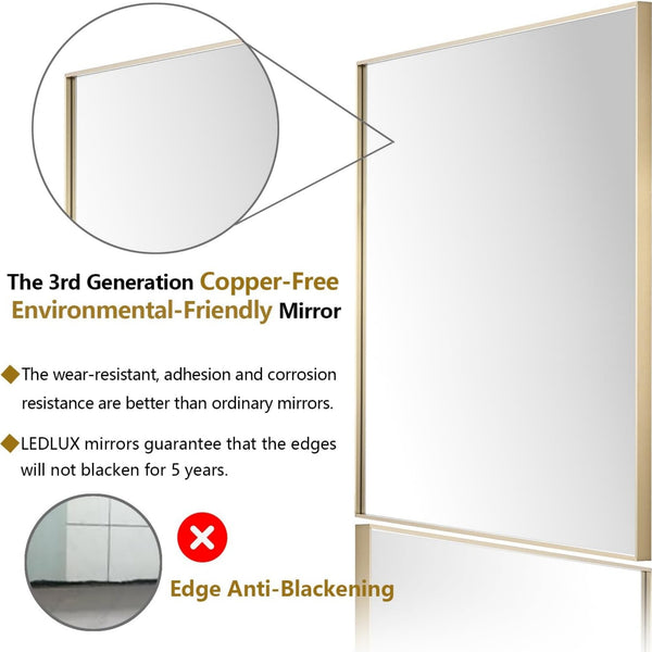 LumiRefine | 26 x 36" Vanity Mirror with Aluminum Frame