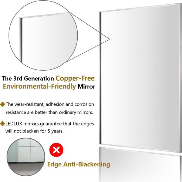 LumiRefine | 26 x 40" Vanity Mirror with Aluminum Frame
