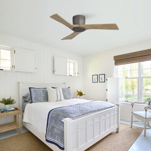 SkyLume | 42" Flush Mount Wood 3 Blades Ceiling Fan