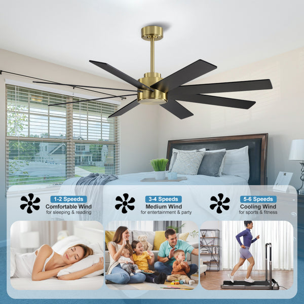 AeroFlow | 60" Wood Blades Ceiling Fan