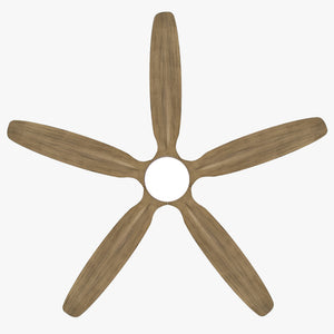 Auralis | 54" Flush Mount Wood 5 Blades Ceiling Fan with Light
