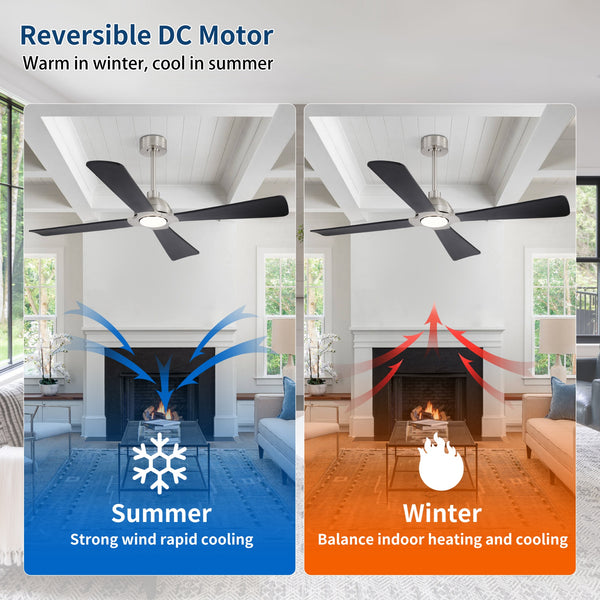 ZenAir | 54" Wood Blades Ceiling Fan with Light