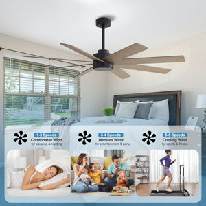 AeroFlow | 60" Wood Blades Ceiling Fan with Light