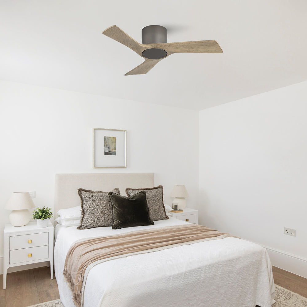 SkyLume | 36" Flush Mount Wood 3 Blades Ceiling Fan