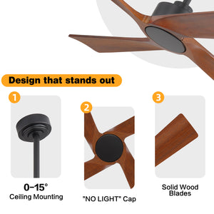 Straton | 48" Wood Blades Ceiling Fan