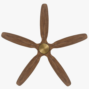 Auralis | 54" Flush Mount Wood 5 Blades Ceiling Fan