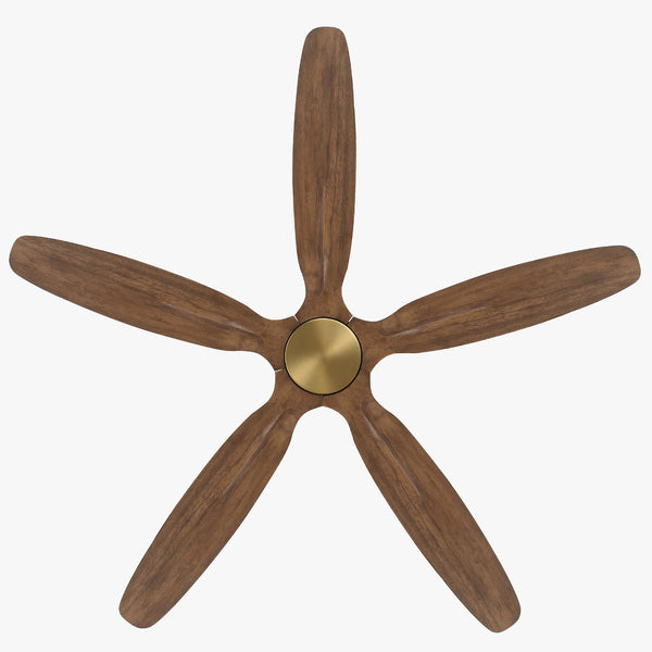 Auralis | 54" Flush Mount Wood 5 Blades Ceiling Fan