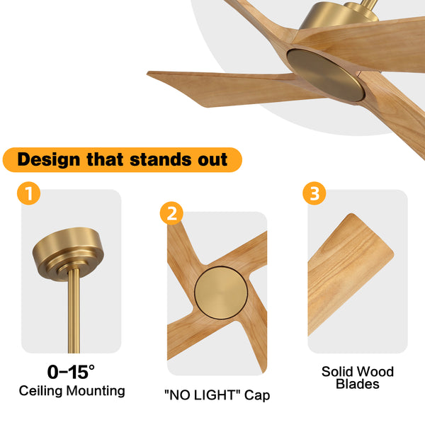 Straton | 54" Wood Blades Ceiling Fan