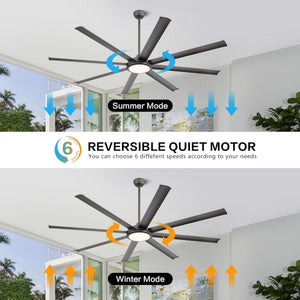 SkySpan | 64" Aluminum Blades Ceiling Fan with Light