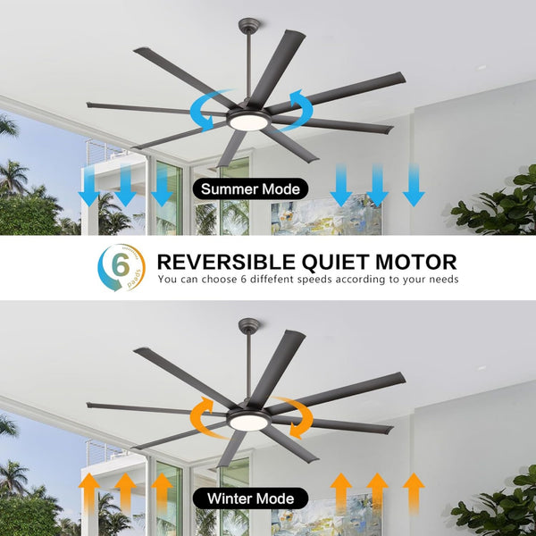 SkySpan | 64" Aluminum Blades Ceiling Fan with Light