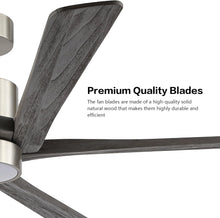 Load image into Gallery viewer, Wingbo Rotating-Pro Reversible Carved Wood Blades Brushed Nickel Finish with Gray Blades
