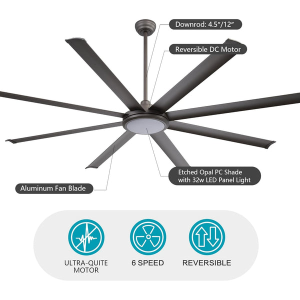 SkySpan | 64" Aluminum Blades Ceiling Fan with Light
