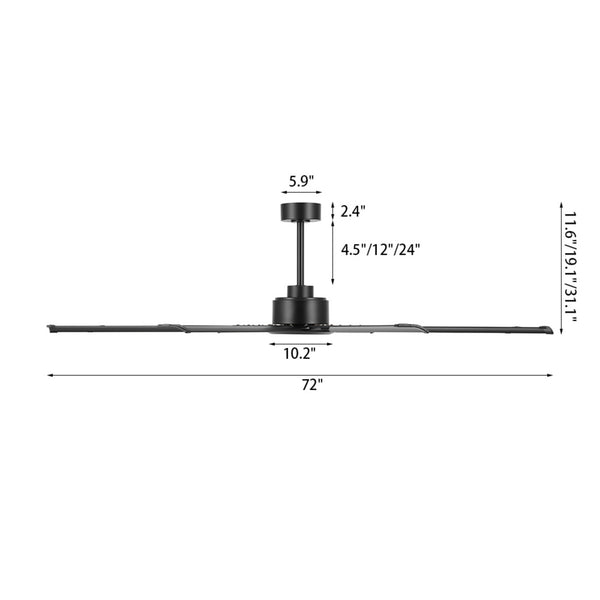Magnus | 72’’ Aluminum Blades Ceiling Fan