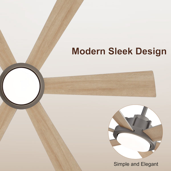 Velaris | 60"  6 Plywood Blades Ceiling Fan with Light