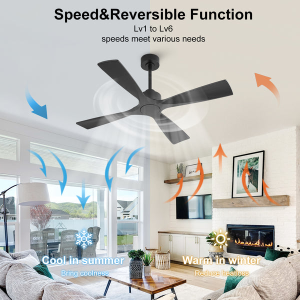 Aervion| 48" Wood 4 Blades Ceiling Fan without Light