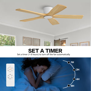 Serenity Air | 54" Flush Mount Wood 5 Blades Ceiling Fan