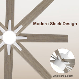 Climora | 64’’ Wood Blades Ceiling Fan with light