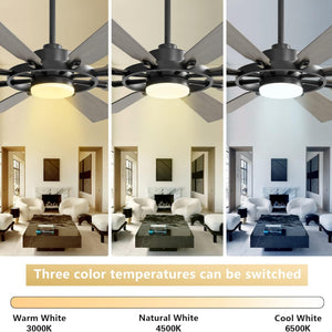 AeroMax | 60" Wood Blades Ceiling Fan with Light