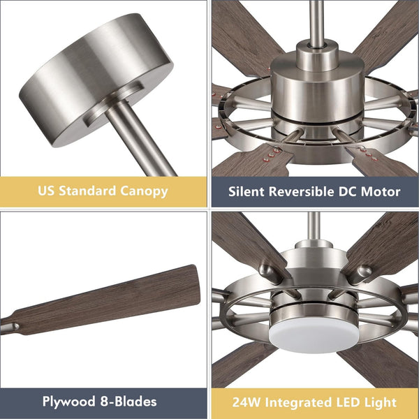 AeroMax | 72" Wood Blades Ceiling Fan with Light