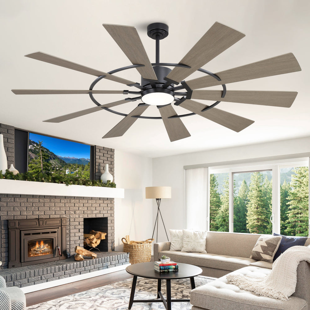 GearBloom | 84" Wood Blades Ceiling Fan with Light