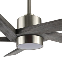 Load image into Gallery viewer, Wingbo Rotating-Pro Reversible Carved Wood Blades Brushed Nickel Finish with Gray Blades
