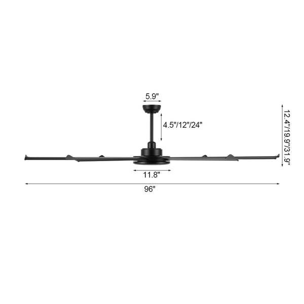 AeroTitan | 96" Aluminum Ceiling Fan with Light