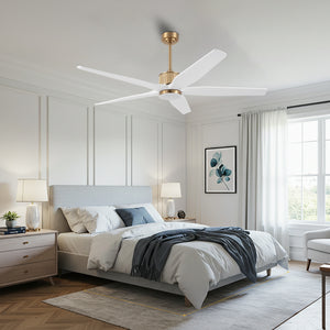 RattanElegance | 60" Wood Blades Ceiling Fan with Light